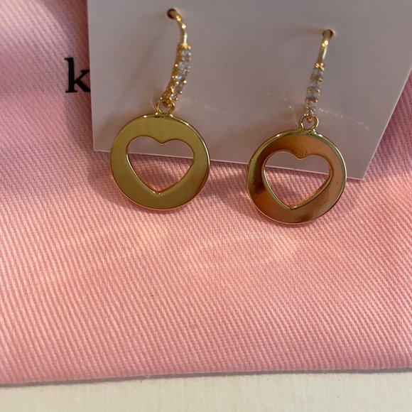 Kate Spade New York Heart Symbol Drop/ Dangle Earrings Gold Plated - Picture 8 of 13